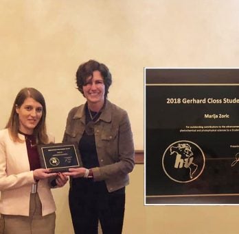 Marija Zoric recieves the 2018 Gerhard Closs award.
                  
