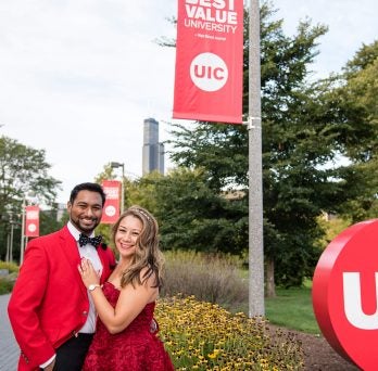 UIC alumnus Dr. Marvin Parasram and alumna Dr. Jenny S. Martinez were engaged Aug. 30
                  