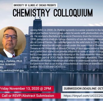 Dr. Perkins will be the keynote speaker at our Chemistry Colloquia on Nov. 13
                  