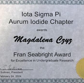 The Fran Seabright Award for Excellence in Undergraduate Research 